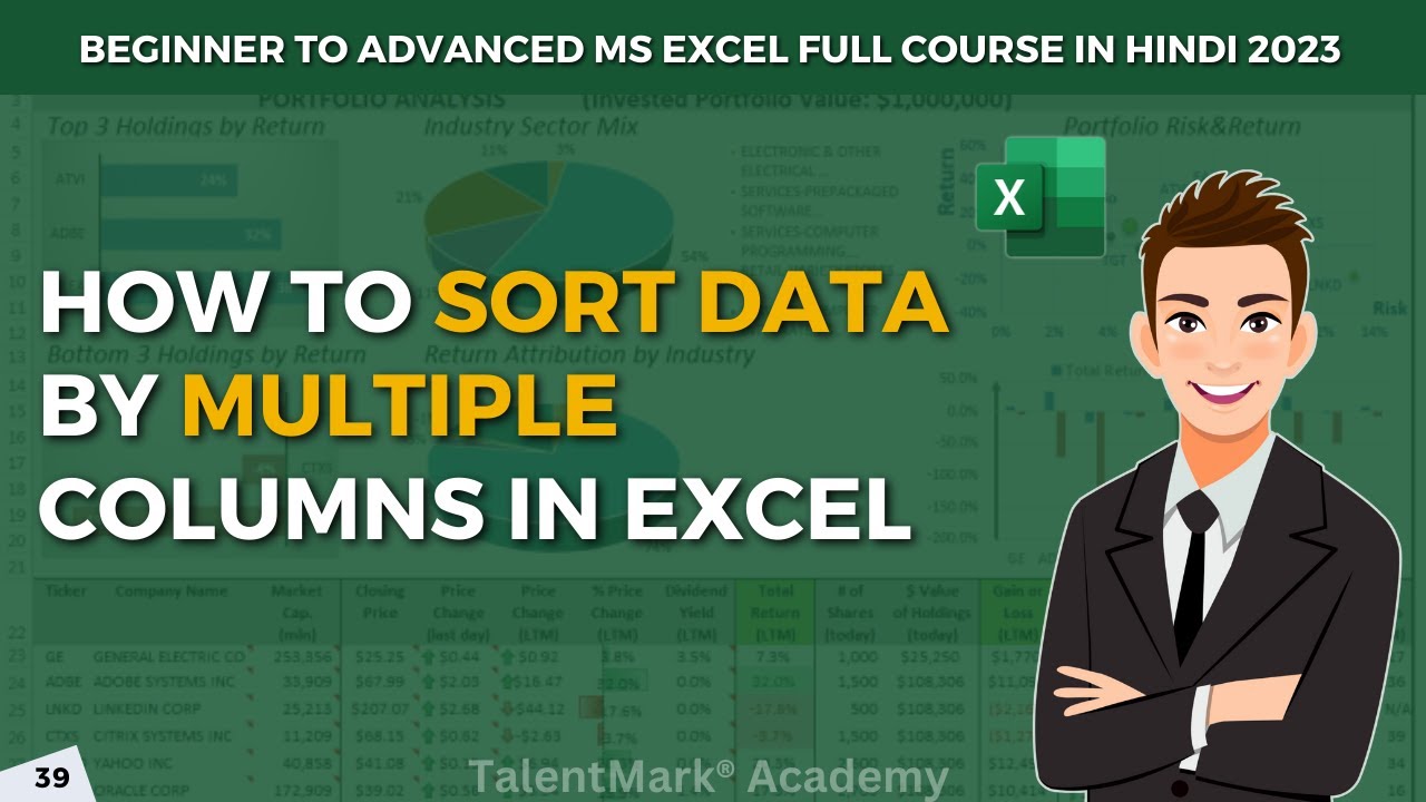 How to Sort Data by Multiple Columns in Excel | MS Excel Tutorial in ...