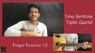 Tone, Semitone, Triplet, Quartet| Finger Exercise #2 | Guitar Lessons in Tamil