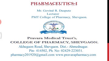 PH I | Introduction to different dosage form | Part VII