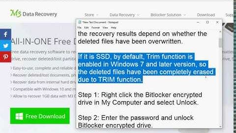 Bitlocker data recovery: How to recover lost files from Bitlocker drive with M3 BitLocker Recovery