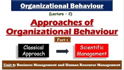 Approaches of organisational behaviour|Scientific mgt| Unit 6 Business management & HRM| NTA-UGC NET