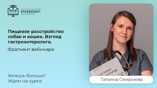 Фрагмент вебинара "Пищевое расстройство собак и кошек: взгляд гастроэнтеролога". Татьяна Смирнова