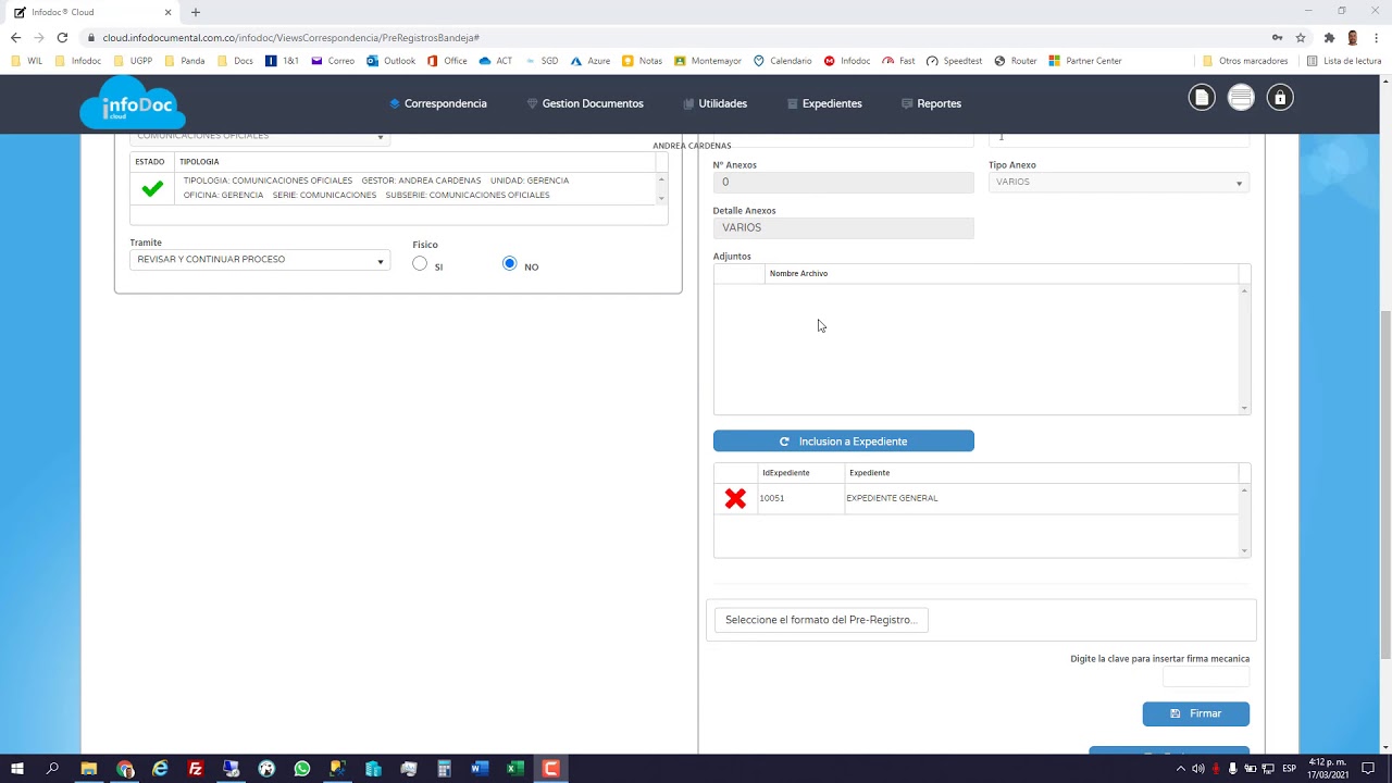 Firma de documento Web Infodoc