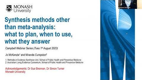 Synthesis methods other than meta-analysis: what to plan, when to use, what they answer