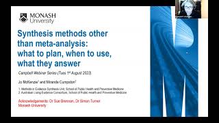 Synthesis methods other than meta-analysis: what to plan, when to use, what they answer