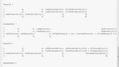 Symbolic Computation of twist-assembled Jacobian Matrix with MATLAB
