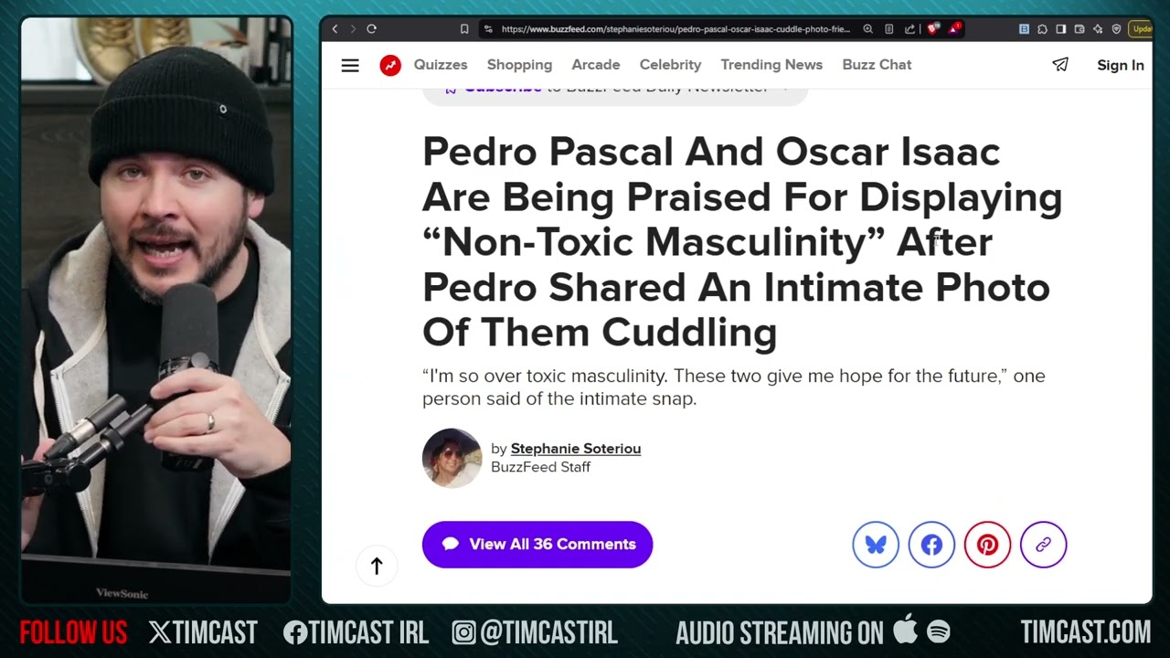 BuzzFeed Says MEN CUDDLING Is NOT GAY After Pedro Pascal & Oscar Isaac Posted Cuddling Pic