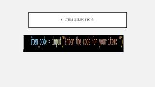 VENDING MACHINE CODE: TECHNICAL DESCRIPTION
