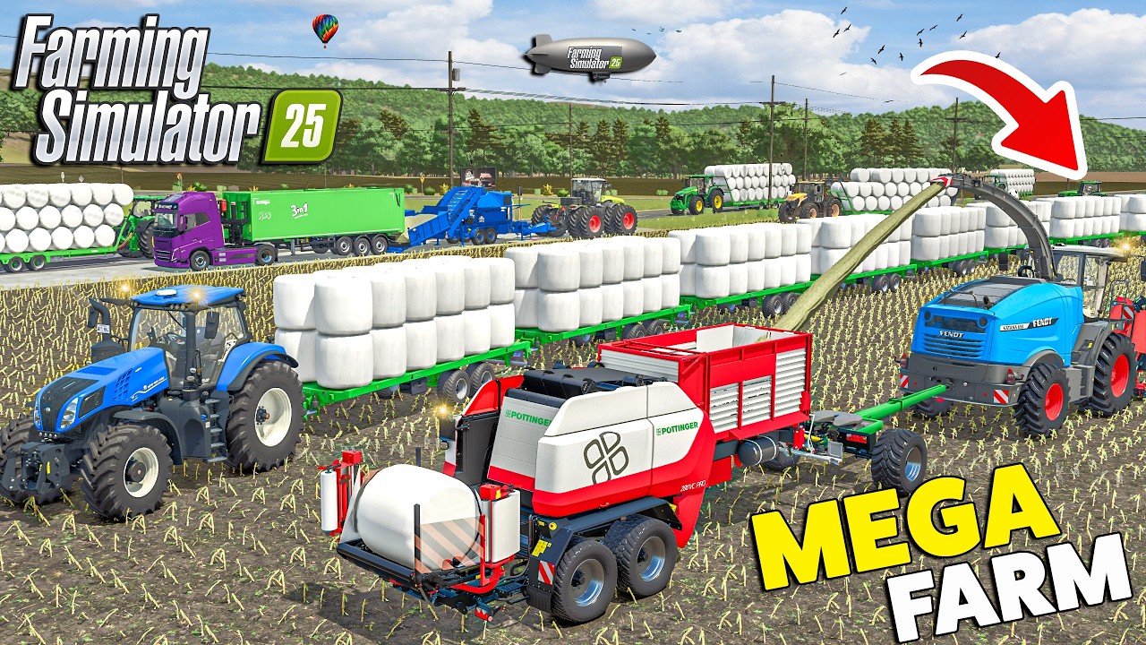 Mega Bale Empire Expands w/ Maize Chaff | MEGA FARM | Farming Simulator 25
