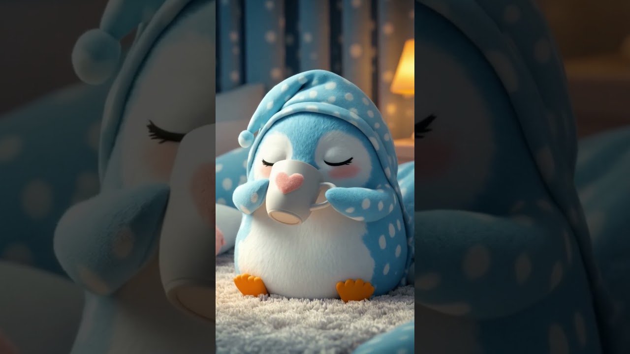 Cute Penguin Plush Drinking Milk | Bedtime Toy Animation | Gentle Toyroom 🐧🌙