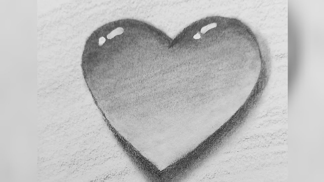 How to Draw a 3D Heart with Pencil for Beginners/كيف ترسم قلباً ثلاثي الأبعاد بالرصاص للمبتدئين