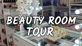 BEAUTY ROOM AND VANITY TOUR😍 NEW PERFUME SET UP, MAKEUP STORAGE AND MORE