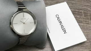 Calvin Klein Lively Silver Dial Stainless Steel Ladies Watch K4U23126 (Unboxing) @UnboxWatches