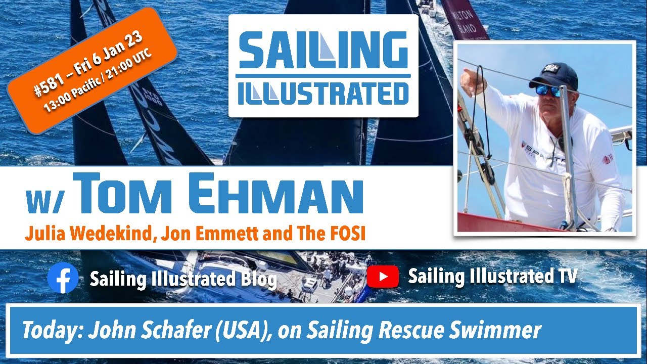 SAILING ILLUSTRATED #581 — John Schafer (USA), on the Sailing Rescue Swimmer