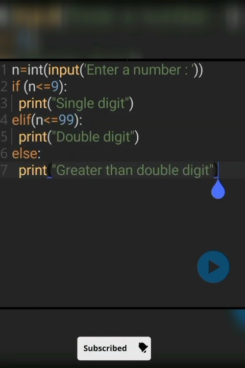 How to identify a given number is single or double digit in python # ...