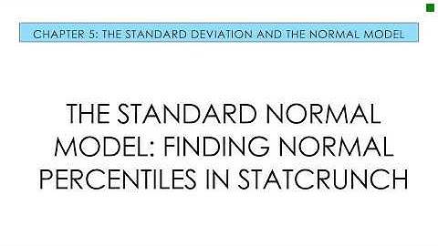 Applied Stats 5.4 The Standard Normal Model - Finding Normal Percentiles in StatCrunch