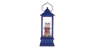 Winter Lane 11 Musical Snow Globe Lantern Patriotic