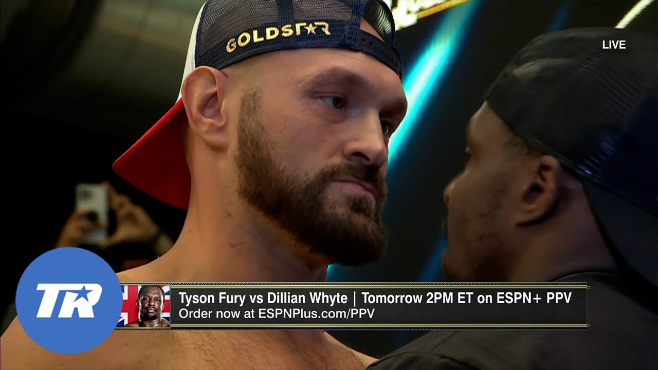 Tyson Fury and Dillian Whyte Make Weight, Heavyweight Title Fight Official, Fury Towers over Whtye