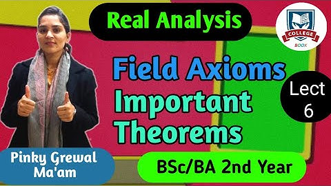 Real Analysis (वास्तविक विश्लेषण) |Field Axioms Theorems | Unit-1|Lect-6 | BSc 2nd Yr | College Book
