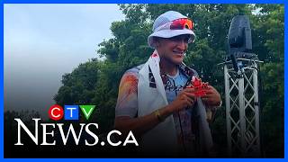 Kiyan Sunderji wins Ottawa Ironman triathlon in the rain