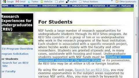 Website review: REU (Research Experience for Undergraduates)