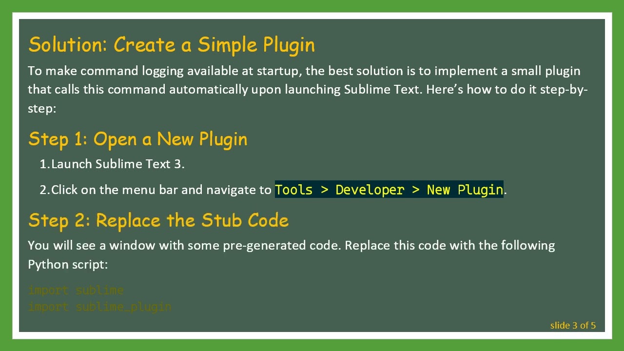 How to Log Commands by Default in Sublime Text 3