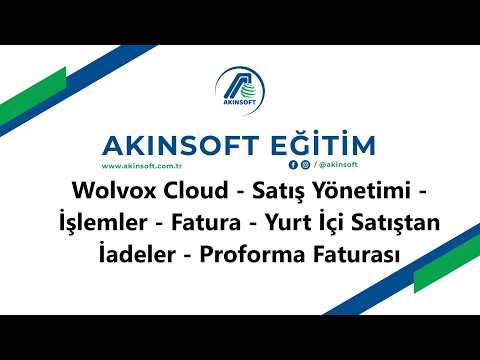 WolvoxCloud - Satış Yönetimi - İşlemler - Fatura - Yurt İçi Satıştan İadeler - Proforma Faturası