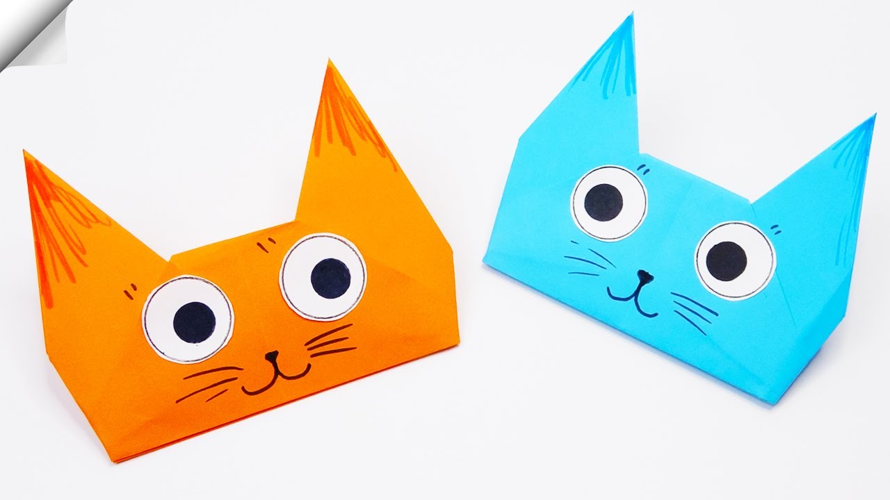 Paper crafts Paper CAT Origami CAT face YouTube