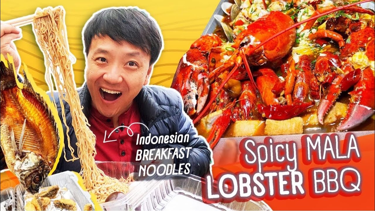 Indonesian BREAKFAST NOODLES & Spicy MALA LOBSTER BBQ in Queens CHINATOWN