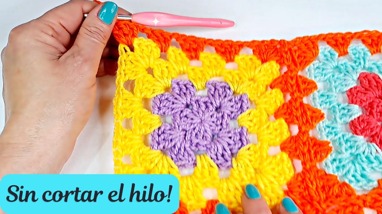 🔴UNE GRANNYS SIN CORTAR EL HILO EN 1 VUELTA ! 👉🏻TRUCO de CROCHET.