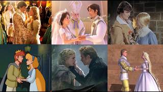Rapunzel and her prince (Flynn) in six different universes Because you live music video