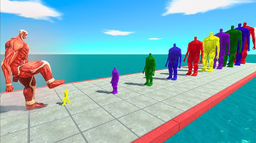 ALL Colossal Titan VS 10 Growing Levels of RAINBOW COLOSSAL TITAN Size Comparison - ARBS