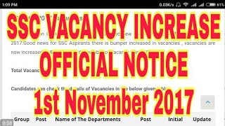 SSC CGL Vacancies 2017 Announced | Major Increase in the Number | Official Notice
