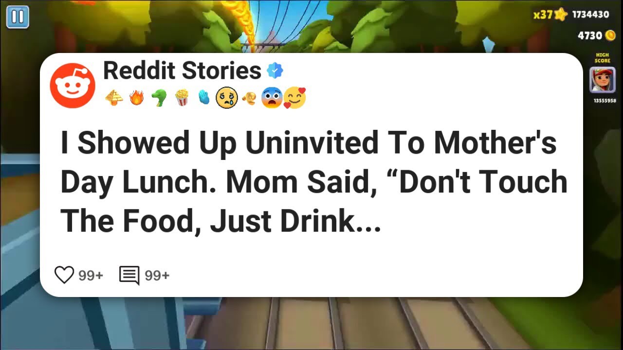 Я пришла на обед в честь Дня матери без приглашения. Мама сказала: «Не трогай еду, только пей». #...