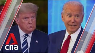 US presidential election: Trump and Biden show glaring contrast in style at competing town halls