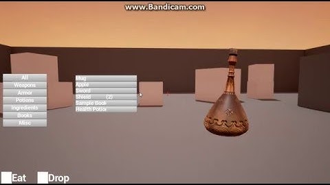 Working on Skyrim Like inventory tutorial - second WIP - items preview