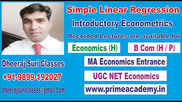 Simple Linear Regression | Introductory Econometrics | Economics (H) Semester IV