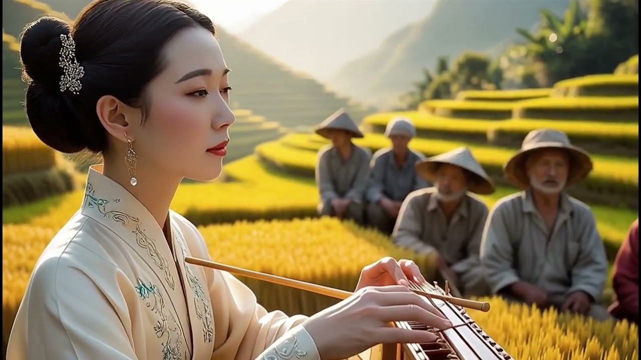 Relaxing Asian Traditional Music 🌾 Calm Instrumental in Rice Fields