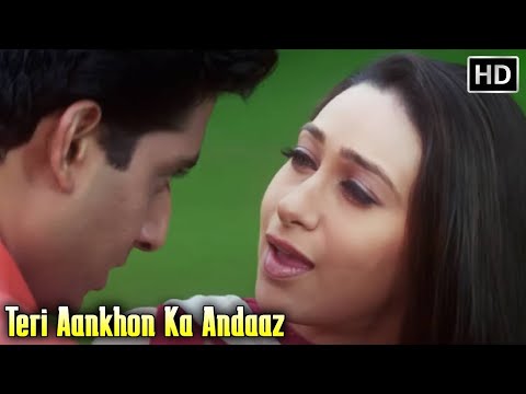 Teri Aankhon Ka Andaaz | Haan Maine Bhi Pyaar Kiya | Abhishek B | Karishma Kapoor | Alka Yagnik Hits