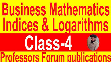 Indices & Logarithms: B B A & Preliminary: // Format-1..// Class-4