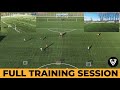 Full training session  warm up  rondo  1v1 2v2  4v3gk