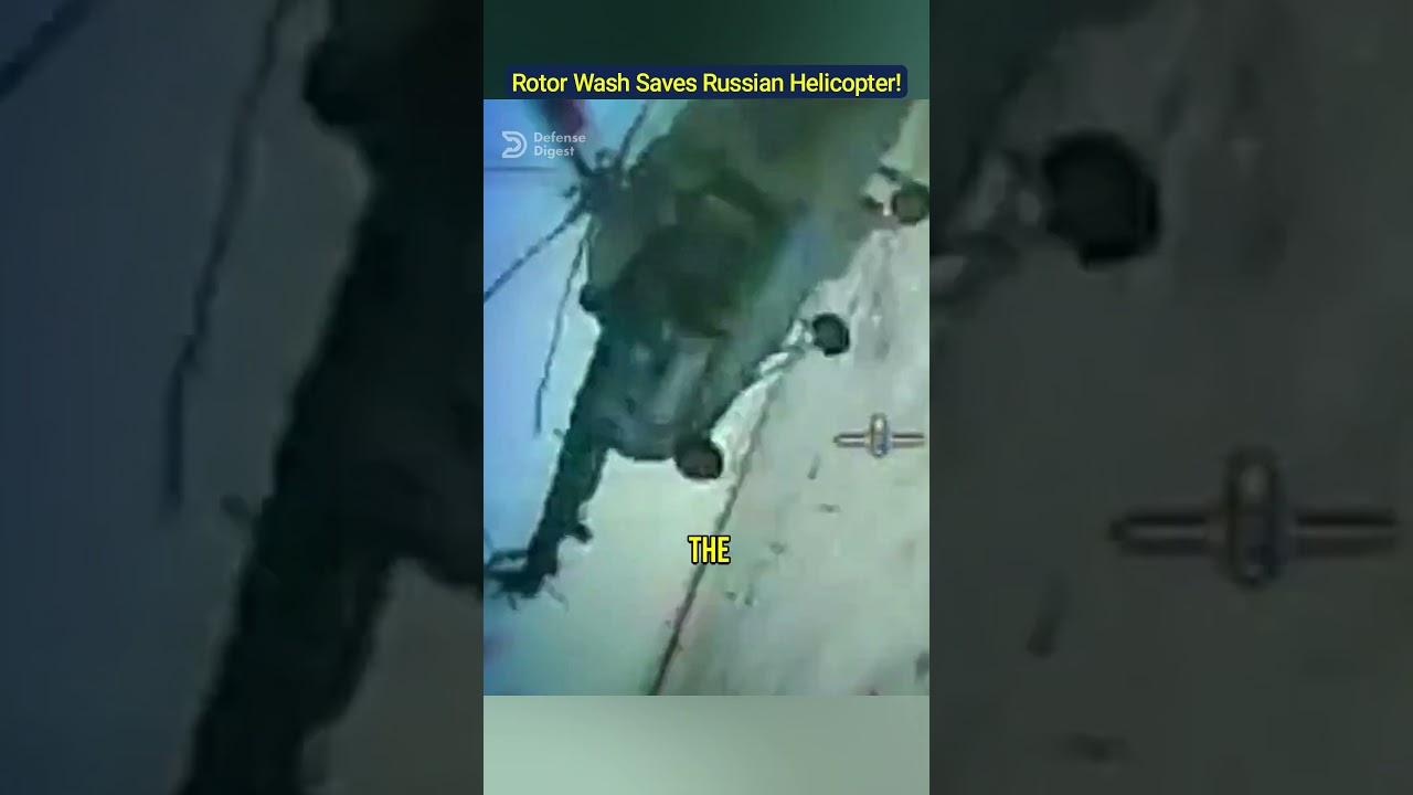 Поток воздуха от ротора спас российский вертолет Ми-8.