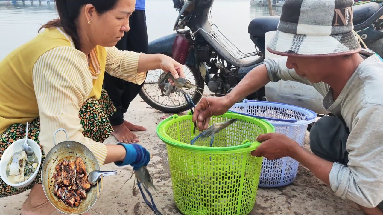 Câu Tôm Thượng Nguồn Sông Tiền Và Món Canh Chua Cá Kho Miền Tây #cùlaotâyvlog