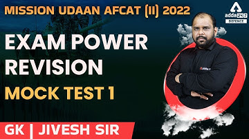 AFCAT 2 2022 | AFCAT GK Power Revision (Mock Test 1)  | AFCAT 2 2022 Preparation By Jivesh Sir