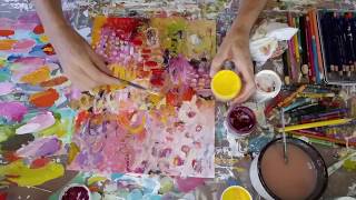 abstract art on paper - process - step-by-step tutorial