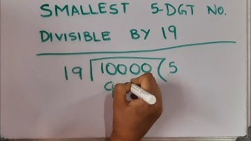 Find the smallest 5-digit number divisible by 19 #smallestnumber @mathstubelearning123