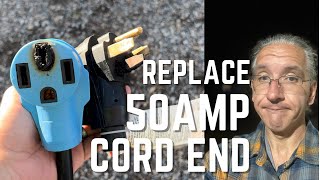 How to deal with a melted cord end - replacing my 50amp plug instead of buying a new cord