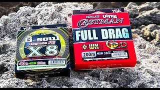 YGK G-Soul x8 VS YGK CastMan Full Drag | Prueba de Material