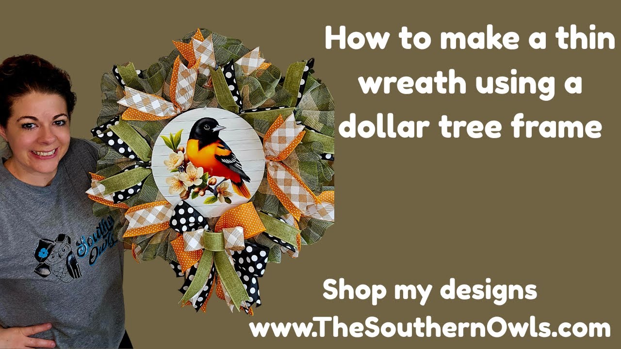 How to make a thin wreath using a dollar tree form