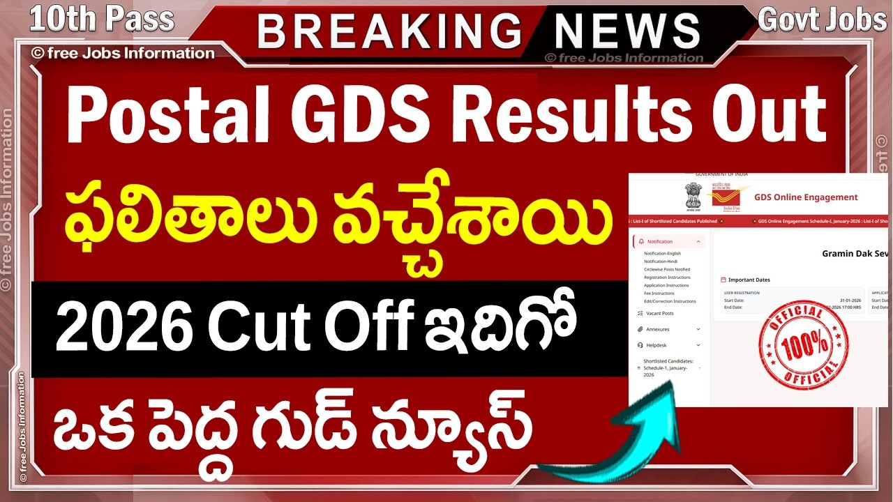 Postal GDS Result 2026 Out | How To Check India Post GDS Merit List 2026 PDF | GDS Results Telugu